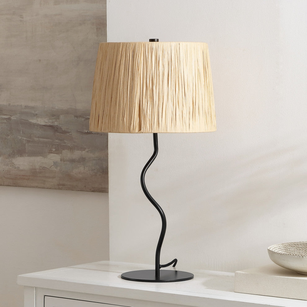 Safavieh Ziggi 24.25" Table Lamp, Black/Natural