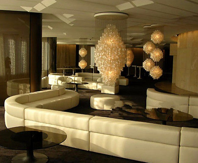 Artemis Capiz Shell Chandelier, W24"xh43"