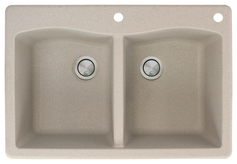33-in x 22-in Drop-in Aversa Granite Kitchen Sink in Cafe Latte