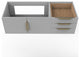 CastelloUSA Alpine 48" Wall Mounted Vanity, Base Only, Gray, Gold Handles