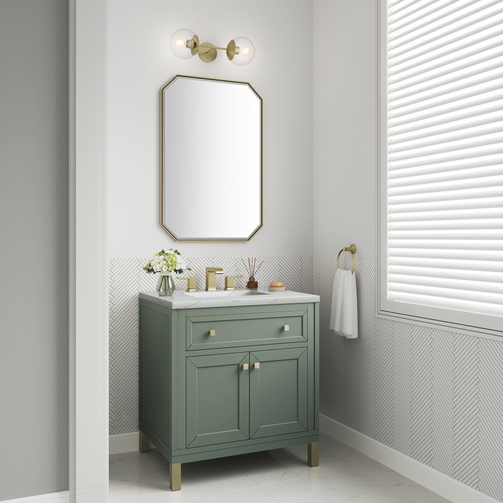 Chicago 30" Single Vanity, Smokey Celadon,  Ethereal Noctis Top