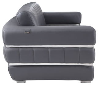 Ferrara Genuine Italian Leather Modern Sofa Dark Gray