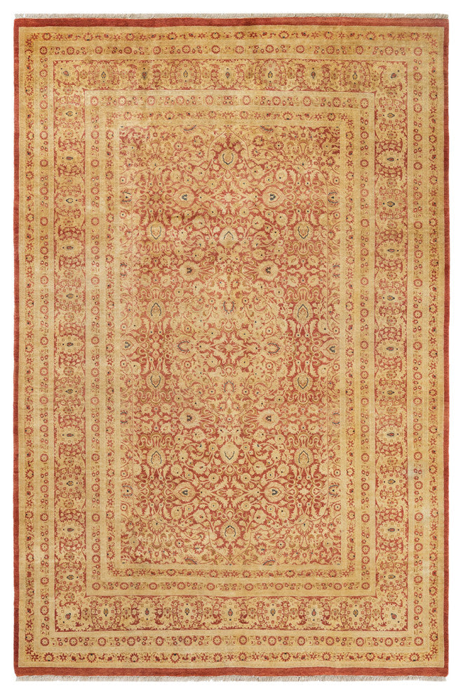 Eleanor, One-of-a-Kind Hand-Knotted Area Rug Orange, 6'3"x9'4"