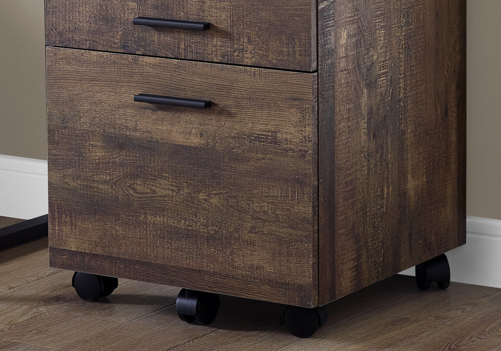 File Cabinet, Rolling Mobile, Storage Drawers, Printer Stand, Brown