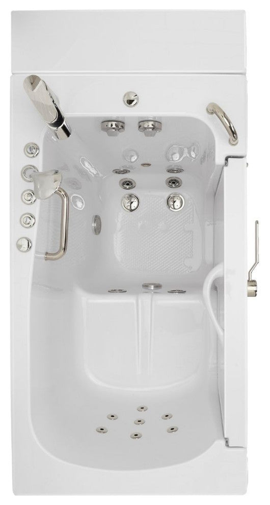 Ella Wheelchair Transfer 32"x52" Walk-In Bathtub,Outswing Door,Faucet,Dual Drain