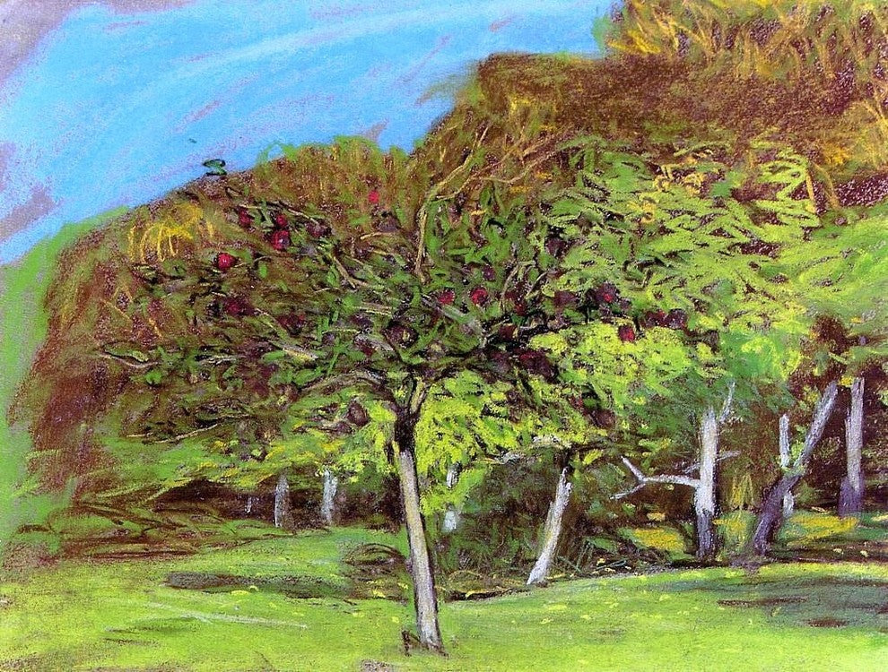 Claude Oscar Monet Fruit Trees, 21"x28" Wall Decal Print