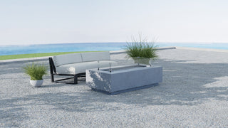 Bazaar Gravelstone Glass Surround Rectangular Outdoor Fire Table