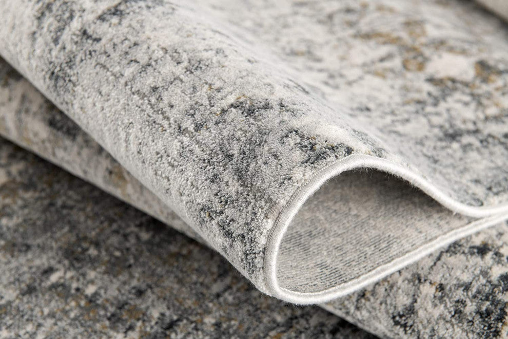 8' X 10' Gray and Ivory Abstract Area Rug