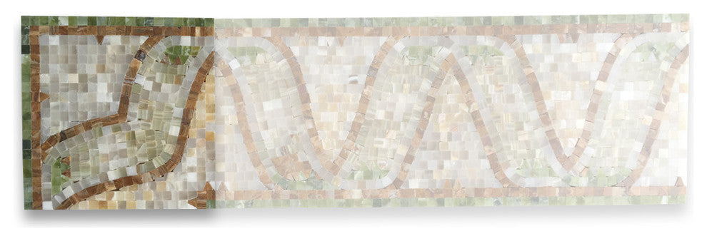 Marble Mosaic Border Decorative Tile Eternity Onyx 7.9x7.9 Polished, 1 piece
