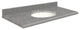 Quartz 25"x19" 1 Sink Vanity Top, White Bowl, Urban Grey, 8" Centerset