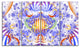 Magical Fairy Pattern Blue, Abstract Art on Canvas, 48"x28", 4 Panels