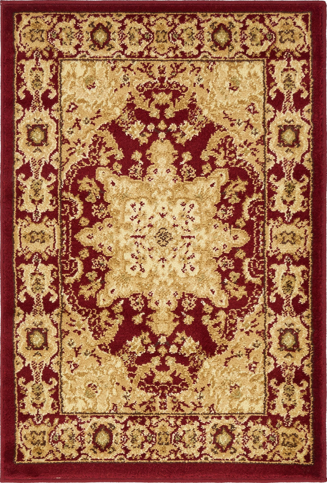 Unique Loom Red Louis Versailles 2'' 2 x 3'' 0 Area Rug