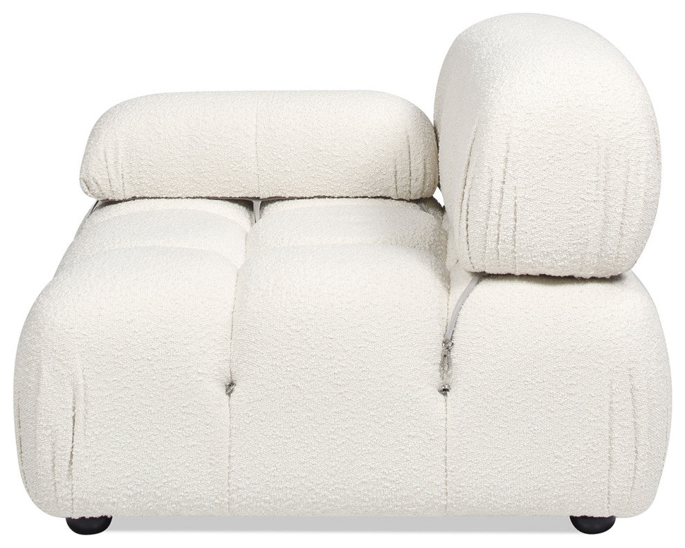 Marcel 36" Modular Arm Chair, Ivory White Boucle