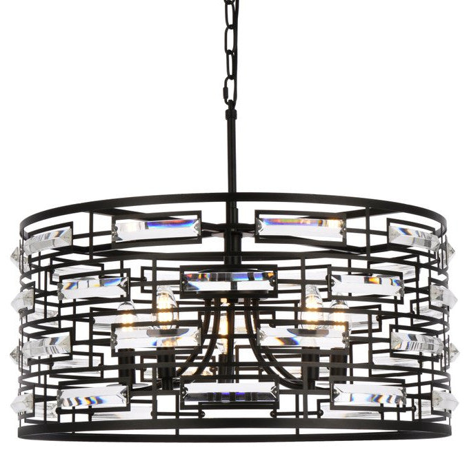 Elegant Lighting Kennedy 5-Light Pendant Black