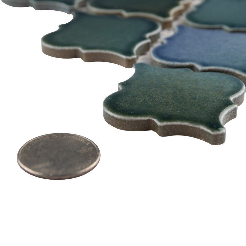 Hudson Tangier Mosaic Floor and Wall Tile, Lagoon