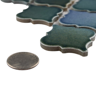 Hudson Tangier Mosaic Floor and Wall Tile, Lagoon