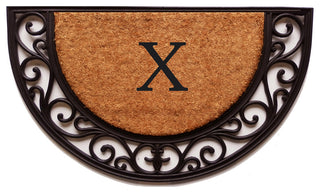 Plantation Arch Monogram Doormat 18"x30", Letter X