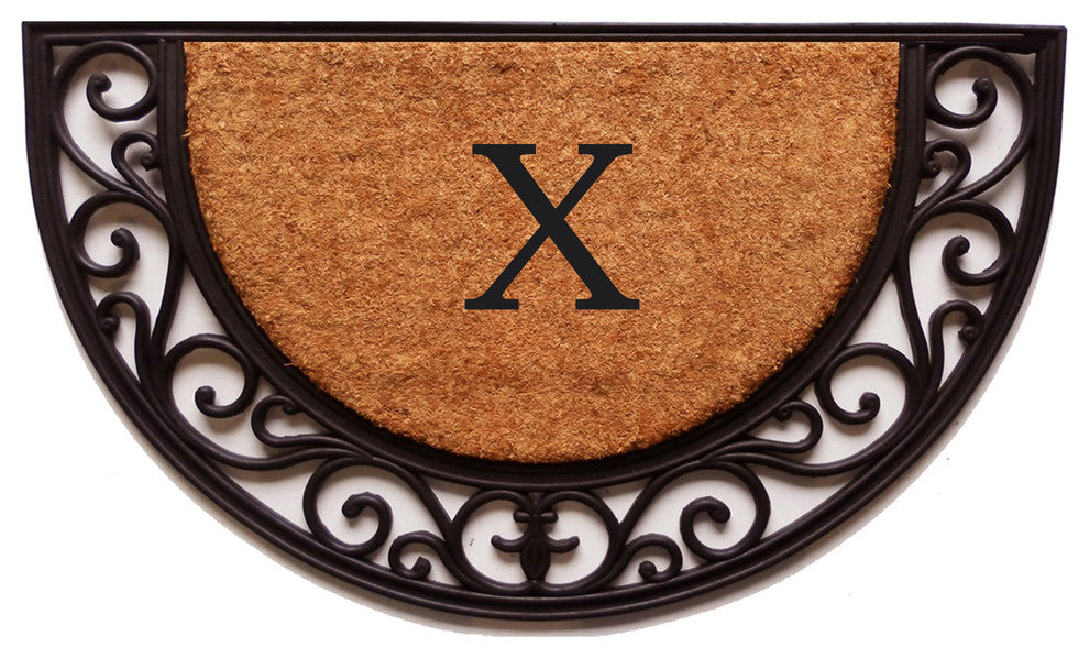 Plantation Arch Monogram Doormat 18"x30", Letter X