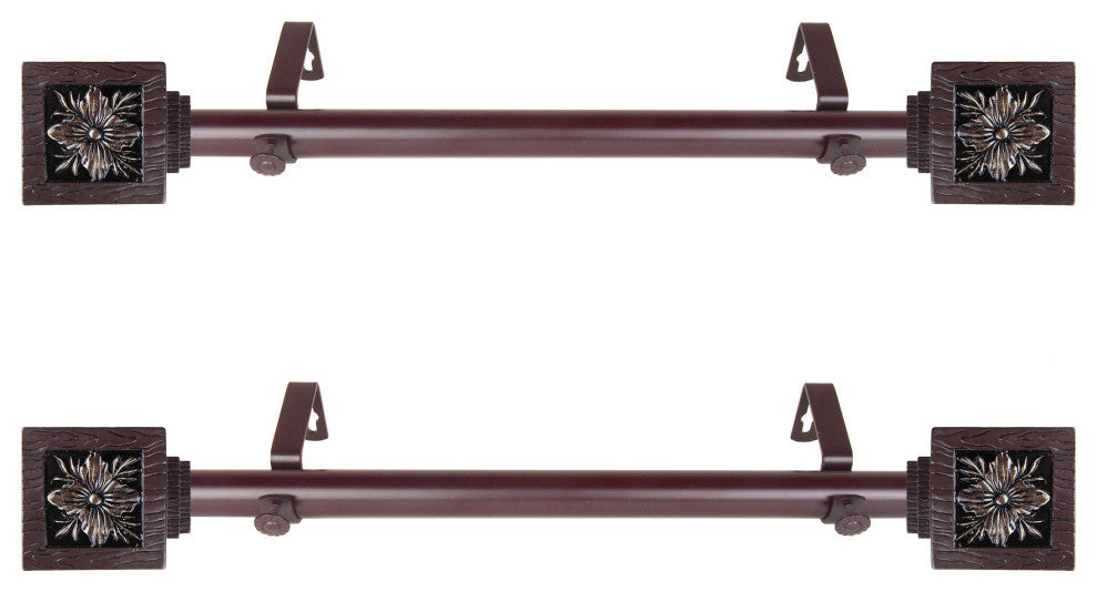 Zula Side Curtain Rods 12-20", Mahogany