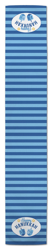 Happy Hanukkah Dreidel Table Runner, 16"x90"
