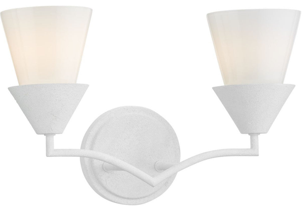 Pinellas Collection Two-Light Contemporary Vanity Light, White Plaster