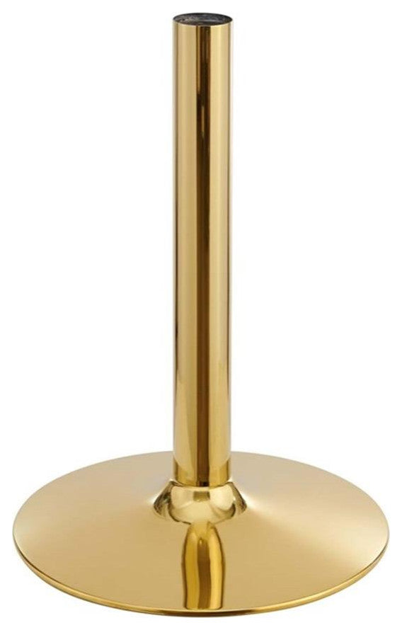 Verne 35" Artificial Marble Dining Table Gold White