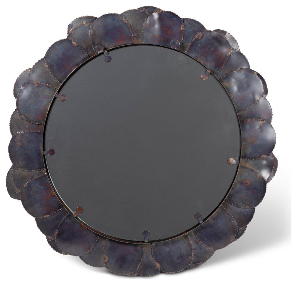 Elements Suri Mirror 33"Dia. Cobalt