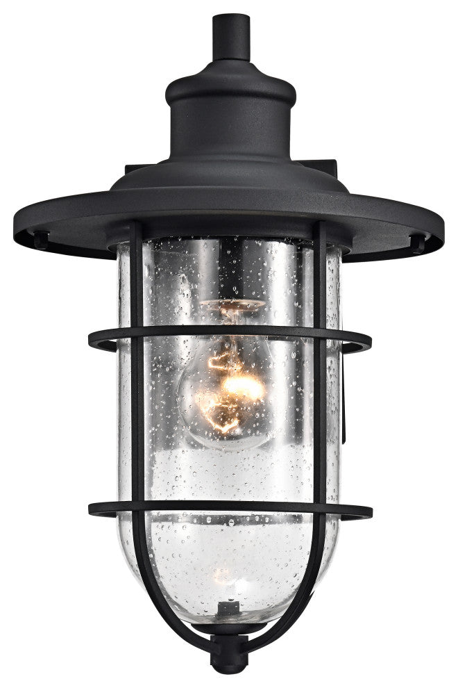 CHLOE Lighting Markus Transitional 1-Light Textured Black Outdoor Wall Sconce