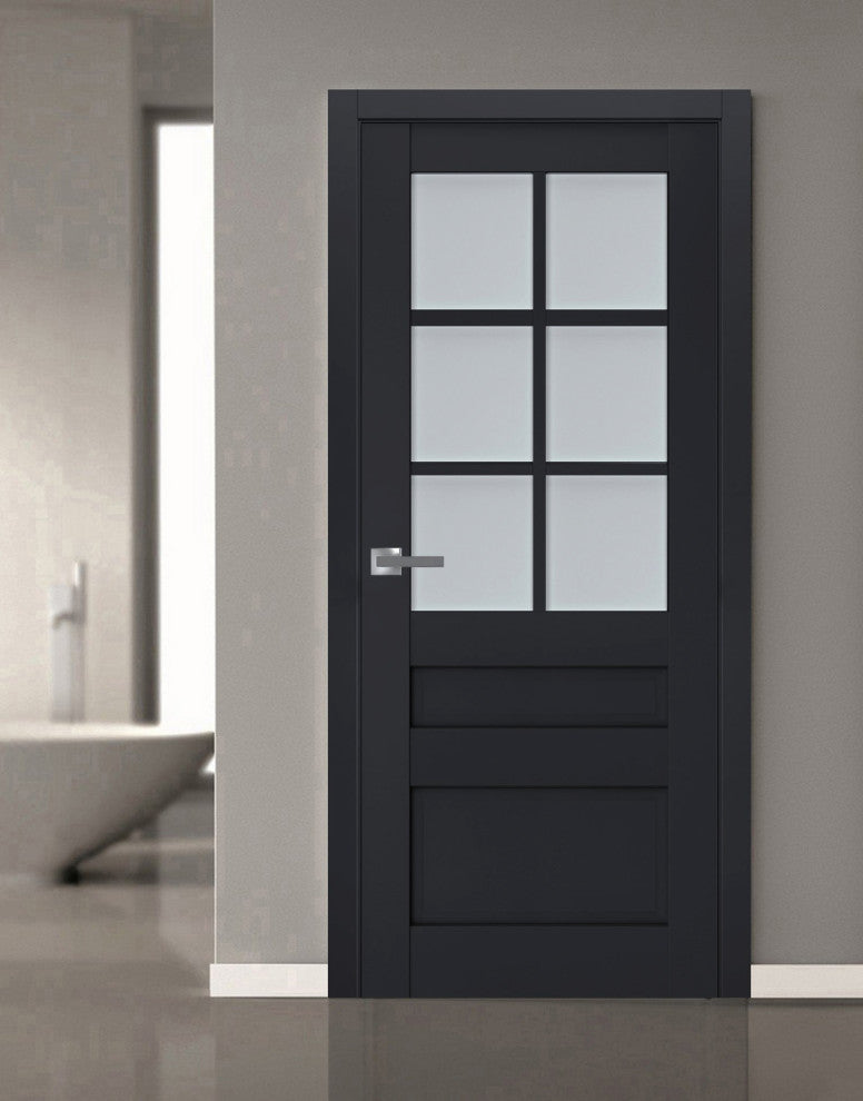 Interior Solid French Door Frosted Glass | Veregio 7339 Antracite | -32 x 80