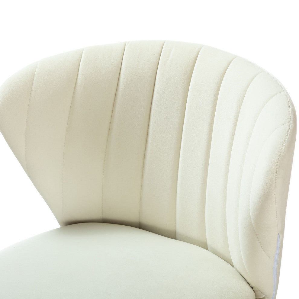 Swivel Task Chair With Tufted Back, Ivory