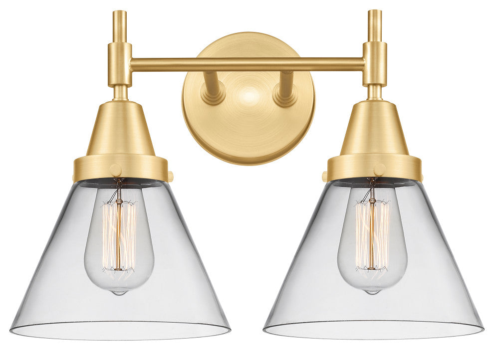 Innovations 447-2W-SG-G42 2-Light Bath Vanity Light, Satin Gold