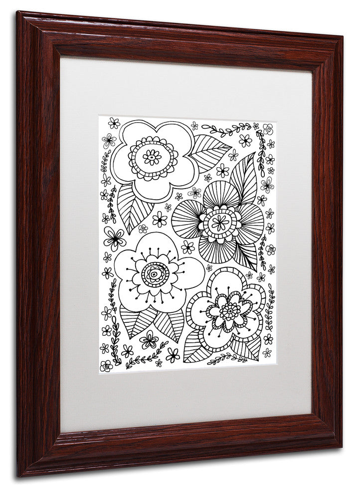 Elizabeth Caldwell 'Big Blooms' Art, Wood Frame, White Mat, 11x14