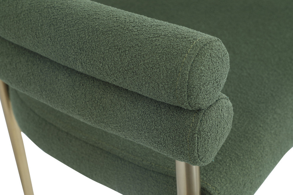 Brielle Boucle Fabric Upholstered  Dining Chair (Set of 2), Green