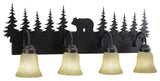Bryce Bronze Rustic Bathroom Wall Fixture, Bear, 4-Light