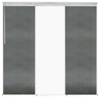 Navajo White-Stormy 3-Panel Track Extendable Vertical Blinds 36-66"x94"