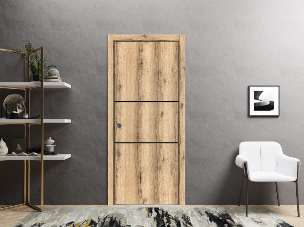 Slab Barn Door Panel 42 x 84 | Planum 0014 Oak with  | Sturdy Finished