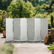4 ft. Short Woven Fiber Outdoor All Weather Room Divider 6 Panel White