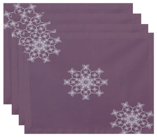 Decorative Holiday Placemat, Set of 4 Geometric, Lavender