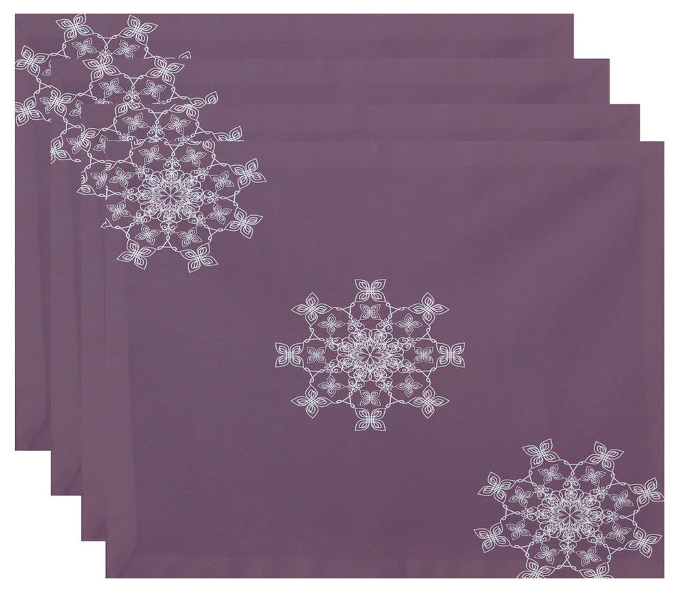 Decorative Holiday Placemat, Set of 4 Geometric, Lavender