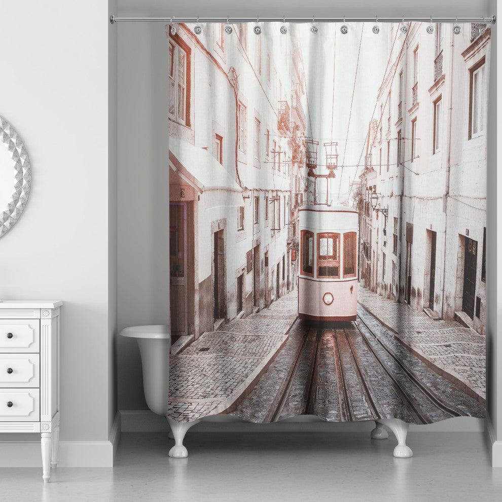 Lisbon Trolley 71"x74" Shower Curtain