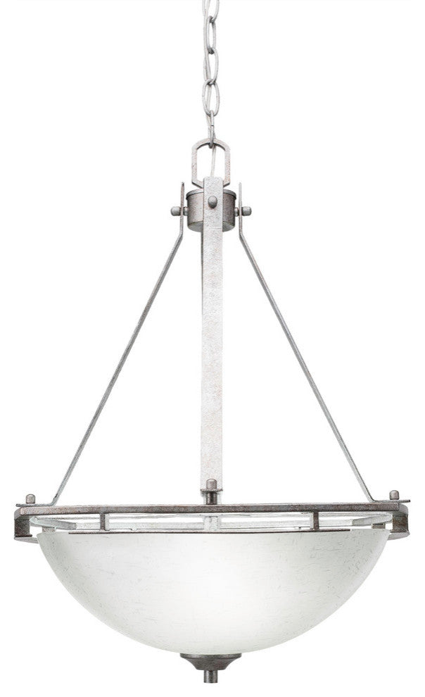 Uptowne Pendant, Aged Silver/White Muslin