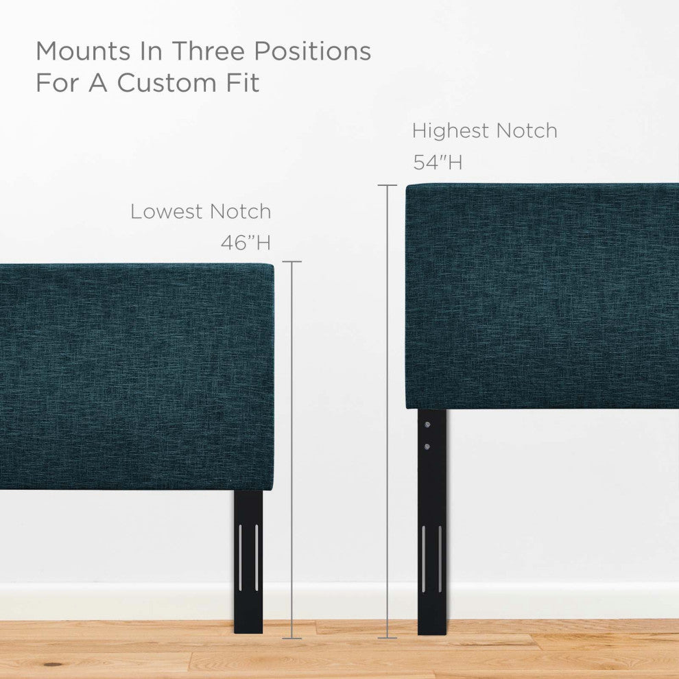 Taylor Twin Upholstered Linen Fabric Headboard-Azure