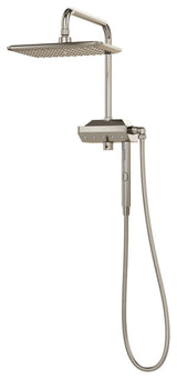AquaPower 11-in Rain Showerhead Shower System with Pivoting Shower Arm 1.8 GPM, Brushed Nickel