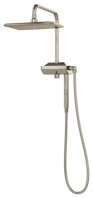 AquaPower 11-in Rain Showerhead Shower System with Pivoting Shower Arm 1.8 GPM, Brushed Nickel