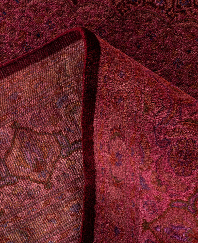 Overdyed One-of-a-Kind Hand-Knotted Area Rug Pink, 6' 7" x 9' 8"