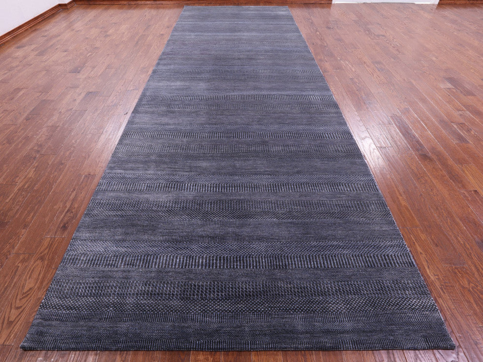 6' 1" X 18' 3" Hand-Knotted Savannah Grass Wool and Silk Rug Q11985
