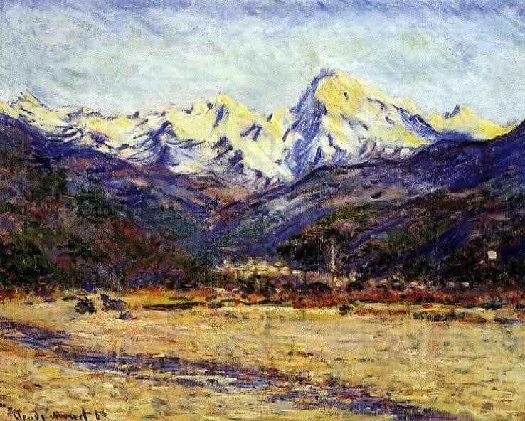 Claude Oscar Monet The Valley of the Nervia, 20"x25" Wall Decal