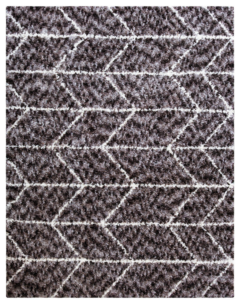 Oasis Cosima Dark Gray and White Polyester Area Rug