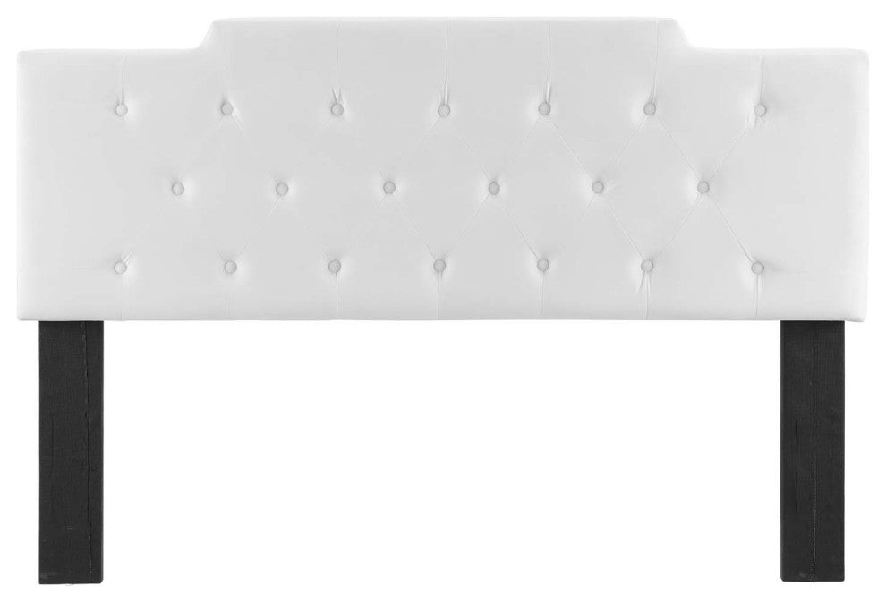 Tufted Headboard, Full Queen Size, Velvet, White, Modern Contemporary, Bedroom