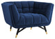 Adept Upholstered Velvet Armchair, Midnight Blue